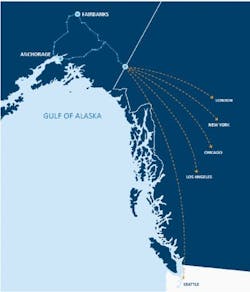 MTA's AlCan ONE (Alaska Canada Overland Network), is a terrestrial fiber network connecting Alaska to the contiguous United States and beyond. MTA's AlCan ONE (Alaska Canada Overland Network), is a terrestrial fiber network connecting Alaska to the contiguous United States and beyond.