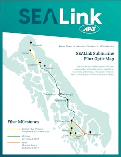 AP&T's SEALink South submarine cable, which will connect rural Alaskan communities, has been completed one year ahead of schedule. AP&T's SEALink South submarine cable, which will connect rural Alaskan communities, has been completed one year ahead of schedule.