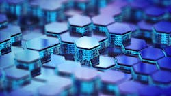 An abstract arrangement of hexagons. An abstract arrangement of hexagons.