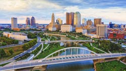 The skyline of Columbus, Ohio, as seen from the southwest. The skyline of Columbus, Ohio, as seen from the southwest.