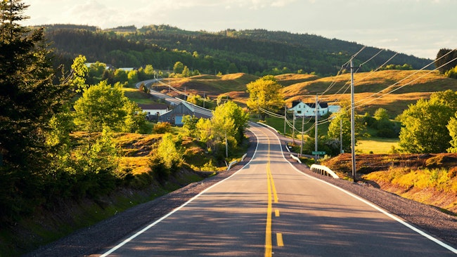 Rural Route #2 heading North from Parrsboro, Nova Scotia.