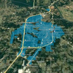 Bluepeak's planned fiber broadband network in Denison, Texas. Bluepeak's planned fiber broadband network in Denison, Texas.