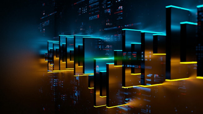 Abstract trading chart with big data and infographics.