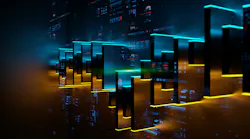 Abstract trading chart with big data and infographics.