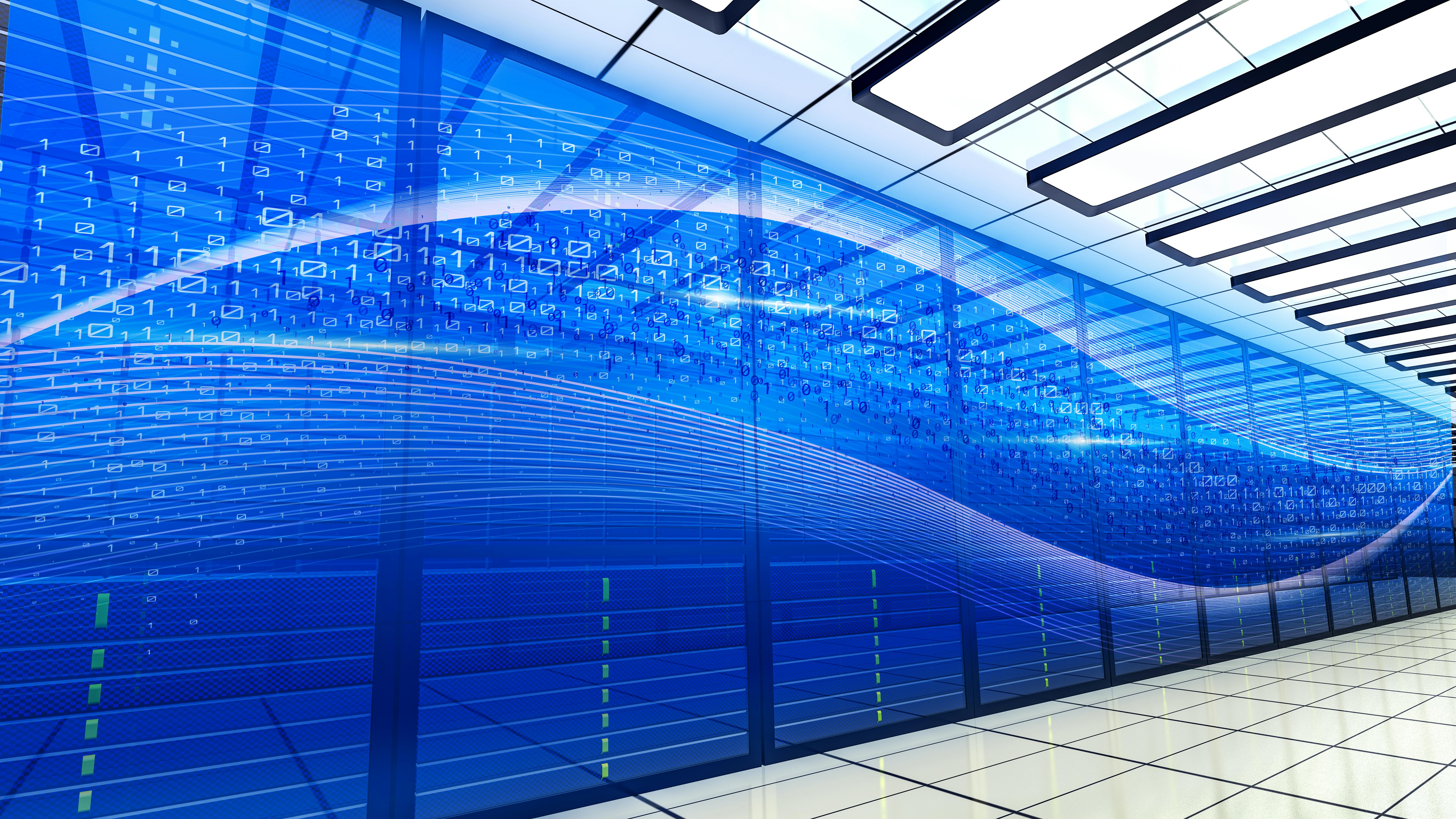 Abstract server room.