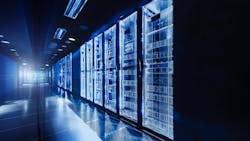 Data center server room with server racks. Data center server room with server racks.