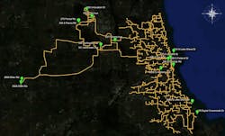 Crosstown Fiber's Chicago area fiber network. Crosstown Fiber's Chicago area fiber network.
