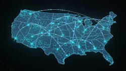 Contiguous USA with data overlay Contiguous USA with data overlay
