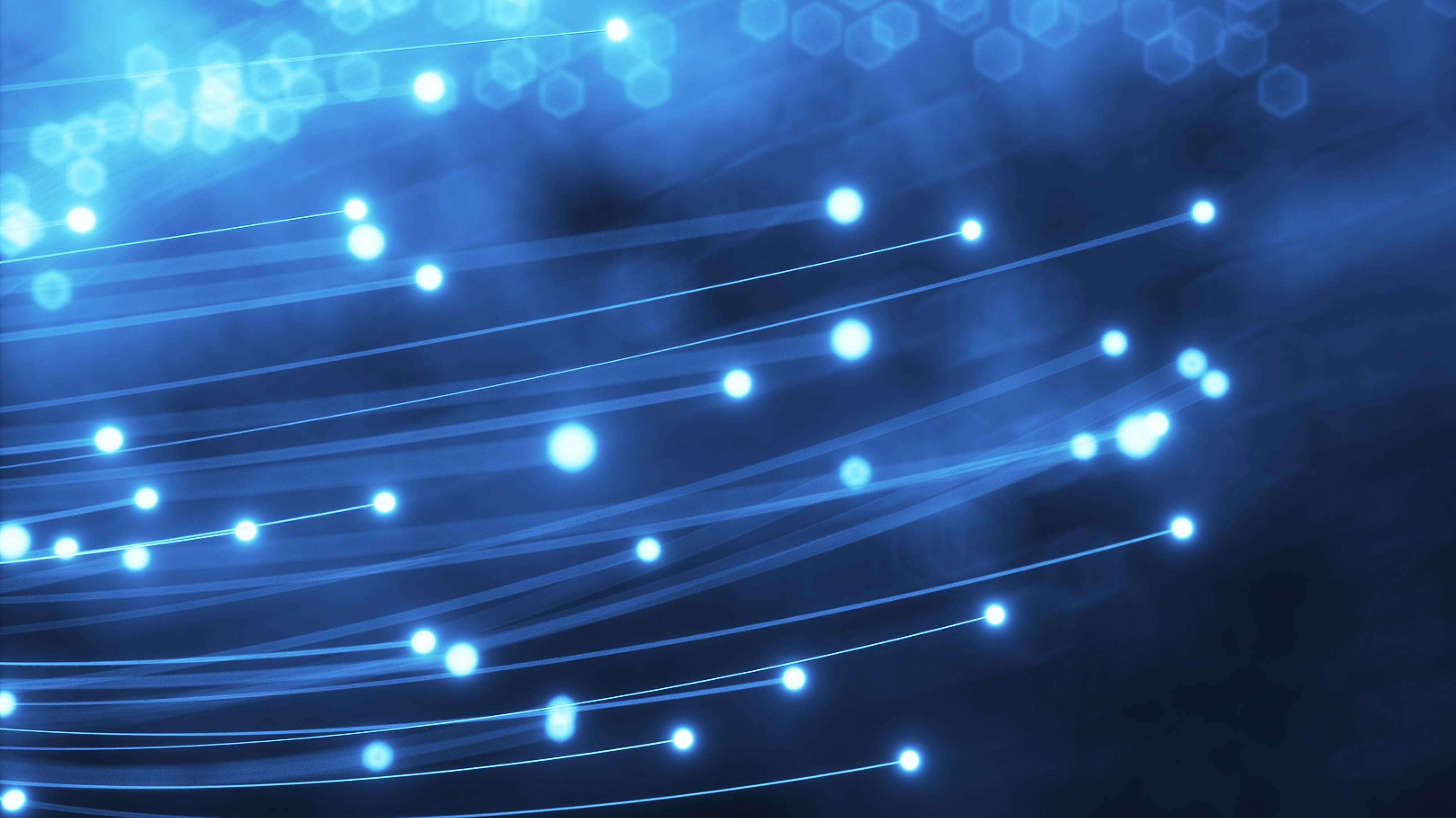 Abstract glowing fiber lines