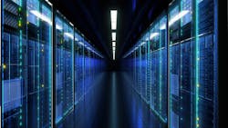 Data center hallway Data center hallway