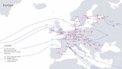 Arelion's European network. Arelion's European network.