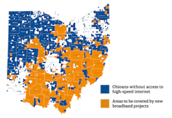 Ohio residential broadband expansion impact map. Ohio residential broadband expansion impact map.