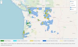 Ziply Fiber's growing FTTH network. Ziply Fiber's growing FTTH network.