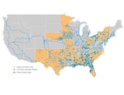 Uniti's fiber network. Uniti's fiber network.