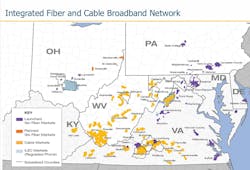 Shentel's cable and fiber network spans several states and regions. Shentel's cable and fiber network spans several states and regions.
