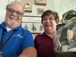United Communications Residential Connectivity Consultant Danny Jones (left) presents a local gift basket to Susan Hall in celebration of her becoming the company’s 40,000th customer. United Communications Residential Connectivity Consultant Danny Jones (left) presents a local gift basket to Susan Hall in celebration of her becoming the company’s 40,000th customer.