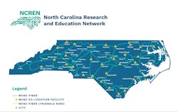 MCNC's North Carolina Research and Education Network (NCREN) middle mile network. MCNC's North Carolina Research and Education Network (NCREN) middle mile network.