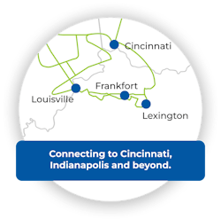 Great Plains Communications' Kentucky fiber routes. Great Plains Communications' Kentucky fiber routes.