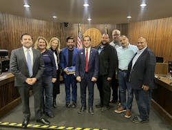Pictured, from L to R: Marc Eichenbaum, Lyte Fiber Vice President of Government Affairs & Community Development; Juli Blanda, Lyte Fiber General Manager of Coastal Bend Region; Tanya McDill, Lyte Fiber General Manager of the South West Texas Region; City Council Member Elias Diaz; Mayor Aaron Valdez; Mayor Pro-Tem William Davis; George Spengler, Vice President of OSP Operations; City Council Member Mario Garcia; John Hernandez, Director of OSP Engineering. Pictured, from L to R: Marc Eichenbaum, Lyte Fiber Vice President of Government Affairs & Community Development; Juli Blanda, Lyte Fiber General Manager of Coastal Bend Region; Tanya McDill, Lyte Fiber General Manager of the South West Texas Region; City Council Member Elias Diaz; Mayor Aaron Valdez; Mayor Pro-Tem William Davis; George Spengler, Vice President of OSP Operations; City Council Member Mario Garcia; John Hernandez, Director of OSP Engineering.
