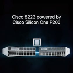 Cisco's 8223 router is a compact (3RU) system with 64x800G ports. Cisco's 8223 router is a compact (3RU) system with 64x800G ports.