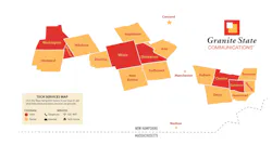 Granite State Communications' network footprint reaches across multiple Southern and Western New Hampshire towns. Granite State Communications' network footprint reaches across multiple Southern and Western New Hampshire towns.