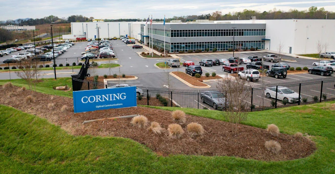 Corning's Hickory, NC fiber manufacturing plant.