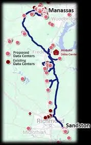 Virginia Fiber Express Phase 1 Network is the backbone of an interconnected, multi-network fiber route system that absorbs Northern traffic while supporting the growth of data centers in the Central and Southern counties of Virginia.